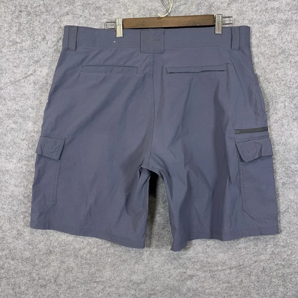 Orvis Tech Cargo Shorts Mens 36 Blue Gray Nylon Stretch Pockets - BUNDLE OF 2